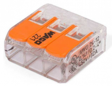 Фотография товара 'Wago Клеммы компактные рычажковые универсальные (без контактной пасты) 221–613, 78149'