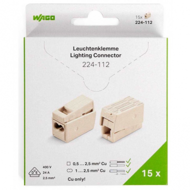 Фотография товара 'Wago Мини-упаковка клемм для осветительного оборудования (без контактной пасты) 224-112/995-015, 86575'