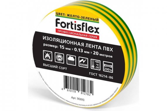 Фотография товара 'Fortisflex 90810 Изолента ПВХ 15x0.13х20'