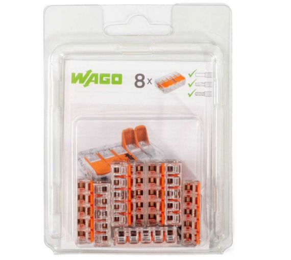 Фотография товара 'Wago Мини-упаковка компактных рычажковых универсальных клемм в блистерах (без контактной пасты) 221–415/996-008, 76088'