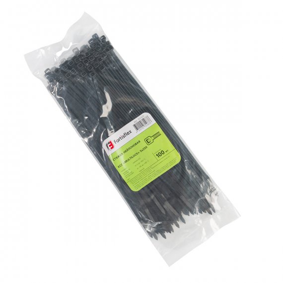 Фотография товара 'Fortisflex Стяжка нейлоновая КСС «MULTILOCK» 5х250 (черн) (100шт), 102320'
