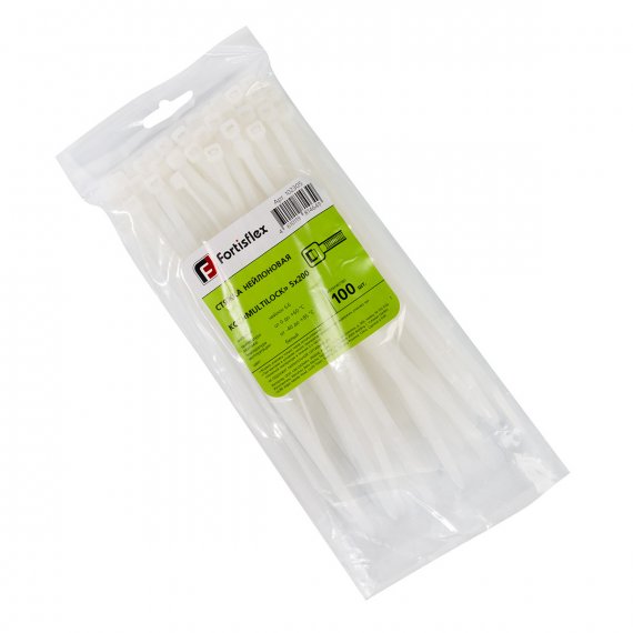 Фотография товара 'Fortisflex Стяжка нейлоновая КСС «MULTILOCK» 5х200 (бел) (100шт) , 102305'